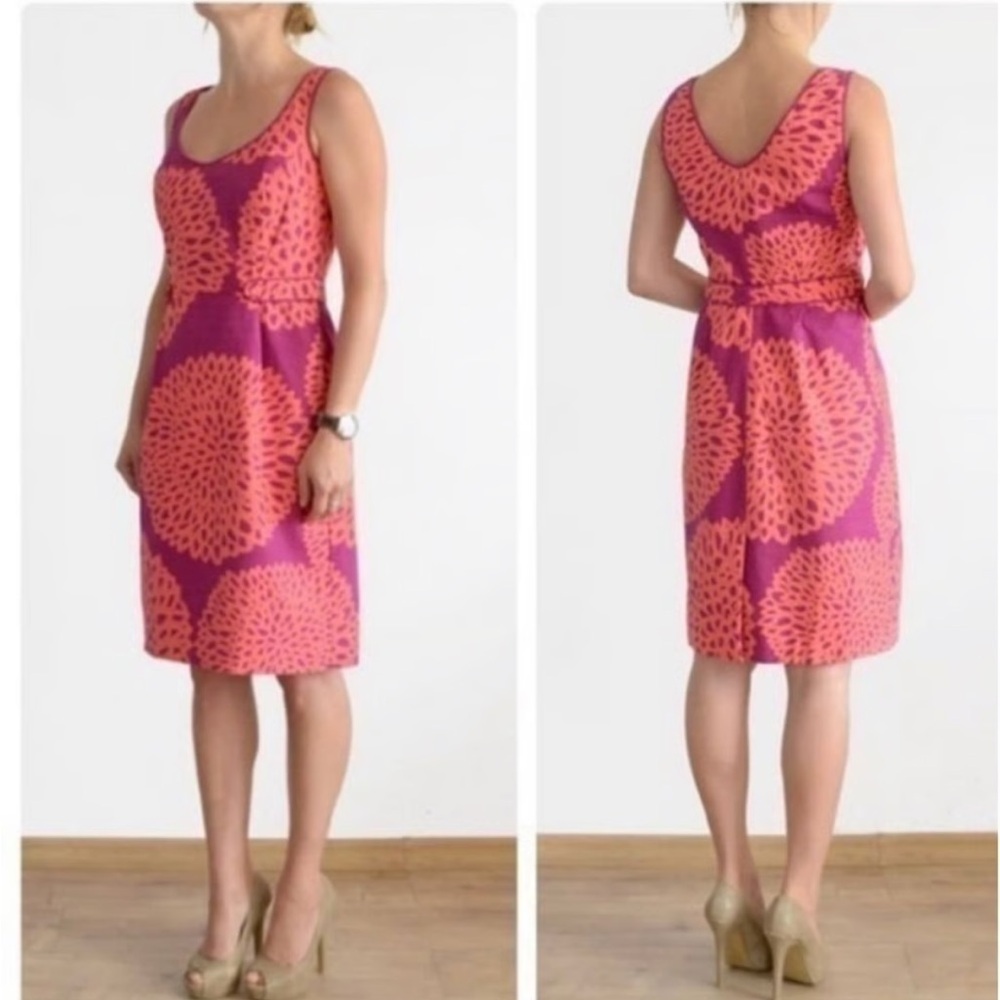 Boden Floral Scoop Neck A-line Sleeveless Dress